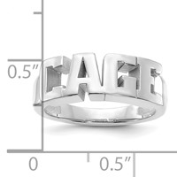 Sterling Silver Rhodium-plated Cut-out Name Ring view 3