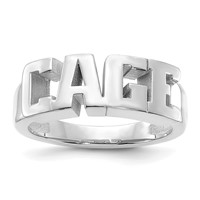 Sterling Silver Rhodium-plated Cut-out Name Ring view 1