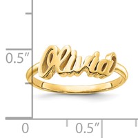 14K Yellow Gold Name Plate Ring view 5
