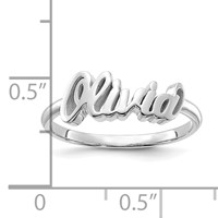 14K White Gold Name Plate Ring view 3