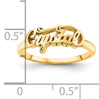 Sterling Silver Gold-plated Name Plate Ring view 2