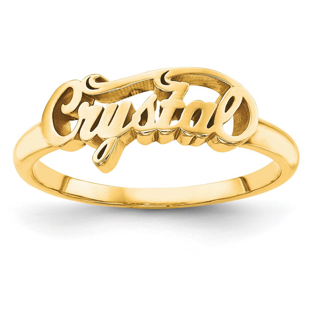 Sterling Silver Gold-plated Name Plate Ring