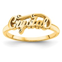 Sterling Silver Gold-plated Name Plate Ring view 1