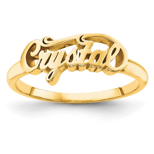 Sterling Silver Gold-plated Name Plate Ring
