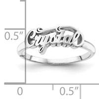 Sterling Silver Rhodium-plated Name Plate Ring view 2