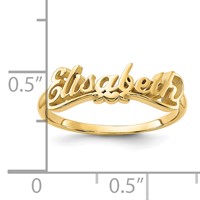 Sterling Silver Gold-plated Name Plate Ring view 3