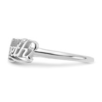 Sterling Silver Rhodium-plated Name Plate Ring view 4