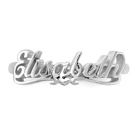 Sterling Silver Rhodium-plated Name Plate Ring view 5