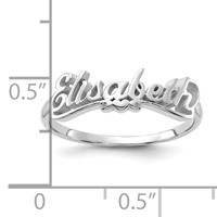 Sterling Silver Rhodium-plated Name Plate Ring view 3