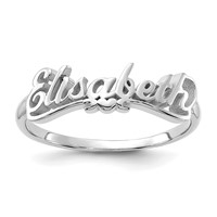 Sterling Silver Rhodium-plated Name Plate Ring view 1