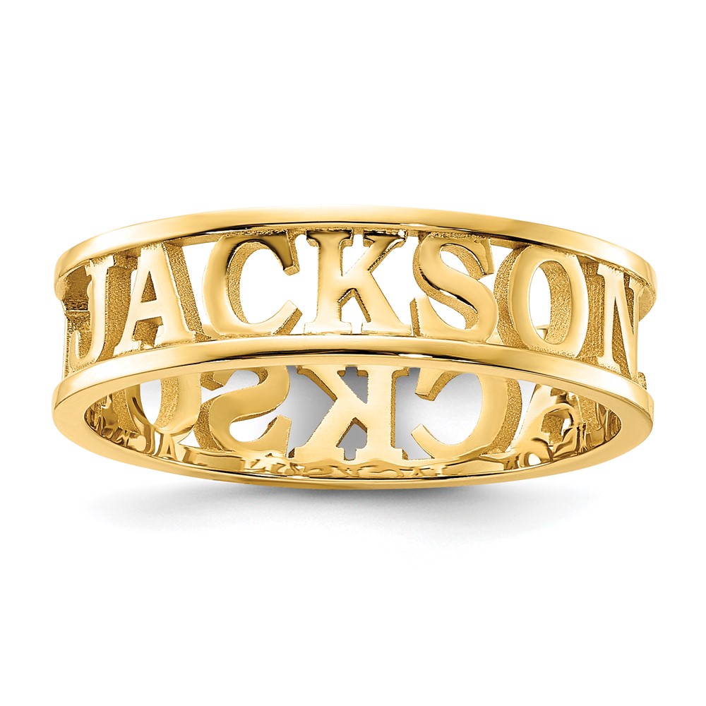 Sterling Silver Gold-plated Cut-out Name Ring