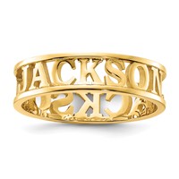 Sterling Silver Gold-plated Cut-out Name Ring view 1