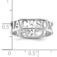 Sterling Silver Rhodium-plated Cut-out Name Ring view 2
