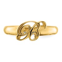 Sterling Silver Gold-plated Script Initial Ring view 5