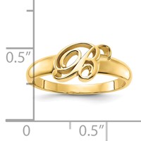 Sterling Silver Gold-plated Script Initial Ring view 3