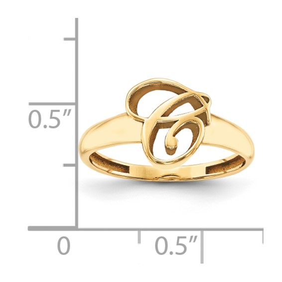 Casted High Polish Initial Ring