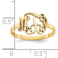 Sterling Silver Gold-plated Monogram Ring view 4