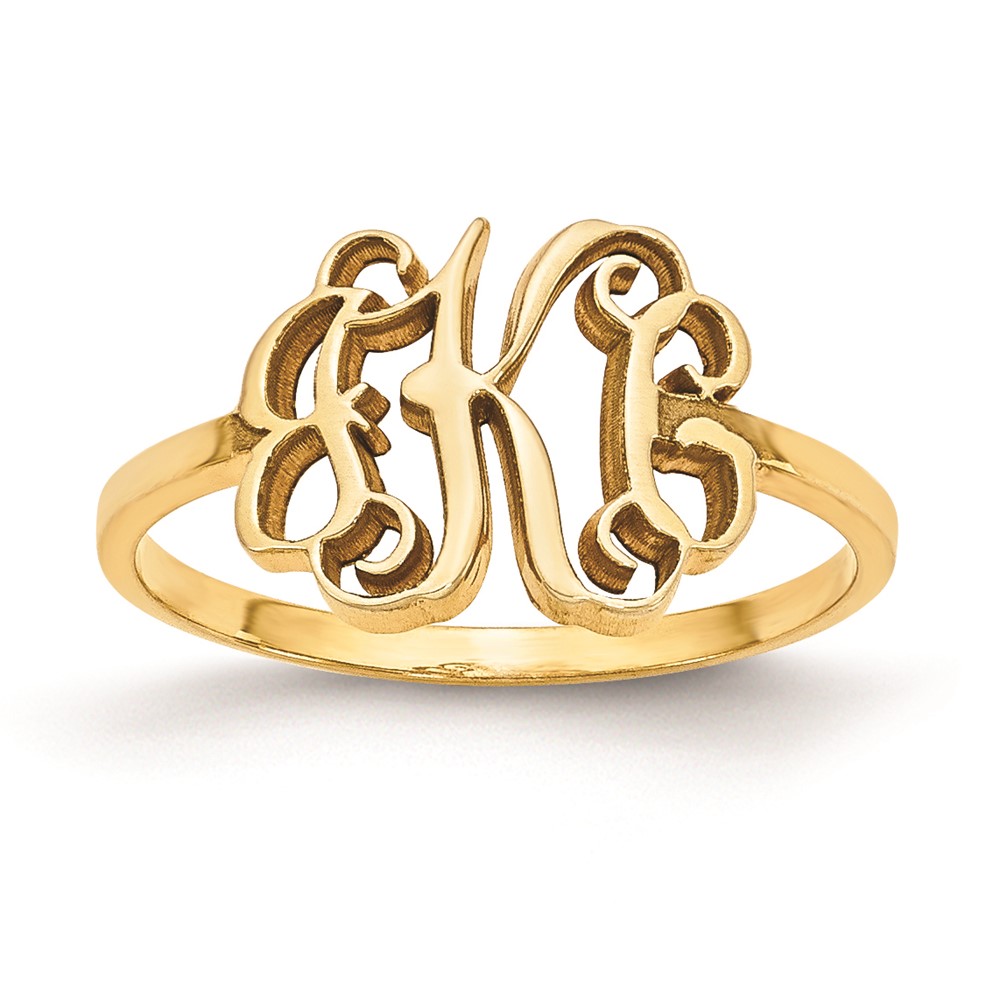 Sterling Silver/Gold-plated Polished Monogram Ring