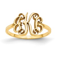 Sterling Silver Gold-plated Monogram Ring view 1