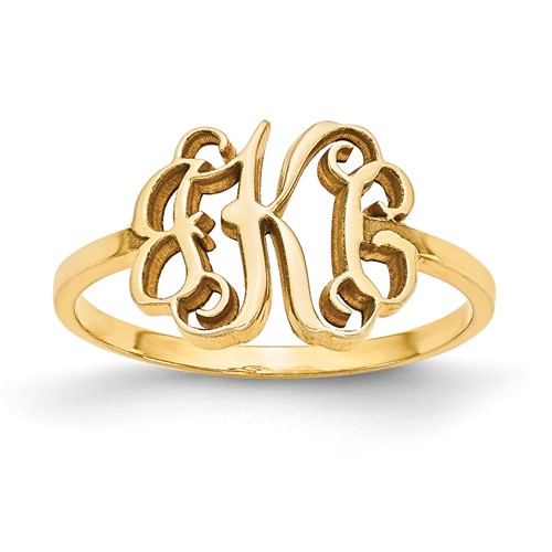 14K Yellow Gold Monogram Ring