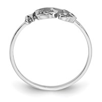 Sterling Silver Rhodium-plated Monogram Ring view 2