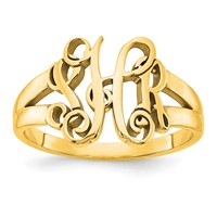 14K Yellow Gold Monogram Ring view 1