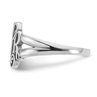 14K White Gold Monogram Ring view 3