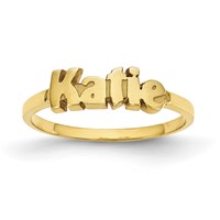 Sterling Silver Gold-plated Name Plate Ring view 1