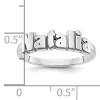 10K White Gold Polished Personalized Name Ring view 5