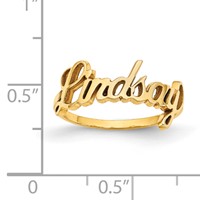 14K Yellow Gold Name Plate Ring view 5