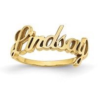14K Yellow Gold Name Plate Ring view 1