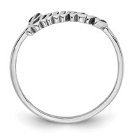 Sterling Silver Rhodium-plated Name Plate Ring view 2