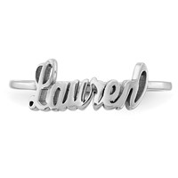 Sterling Silver Rhodium-plated Name Plate Ring view 4