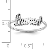 Sterling Silver Rhodium-plated Name Plate Ring view 5
