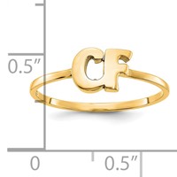 14K Yellow Gold Script Or Block Font Double Initial Ring view 5