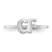 10K White Gold Script Or Block Font Double Initial Ring view 4