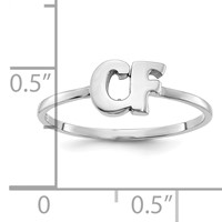 10K White Gold Script Or Block Font Double Initial Ring view 5