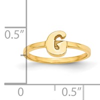 14K Yellow Gold Script Or Block Font Initial Ring view 5