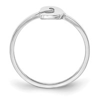 Sterling Silver Rhodium-plated Script Or Block Font Initial Ring view 2