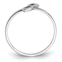 Sterling Silver Rhodium-plated Script Or Block Font Initial Ring view 4