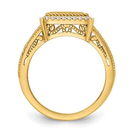 Filigree Ring with Diamonds with Optional Enamel Top