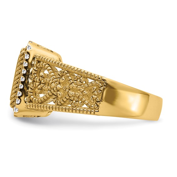 Filigree Ring with Diamonds with Optional Enamel Top