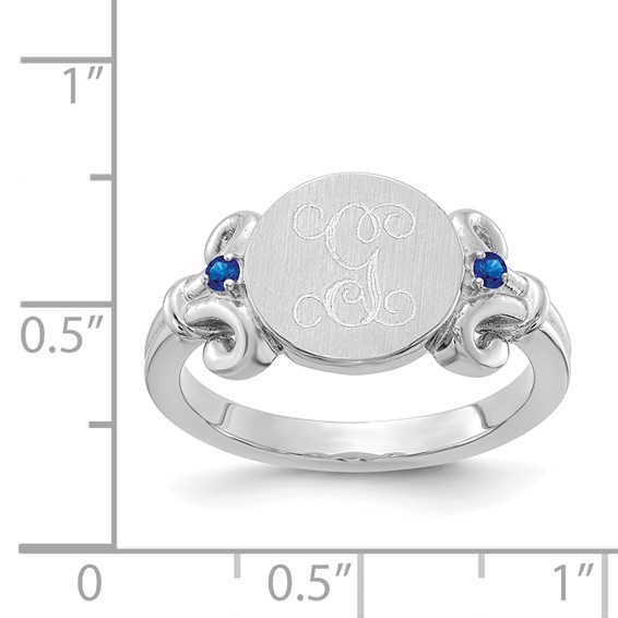Engraved Birthstone Ring