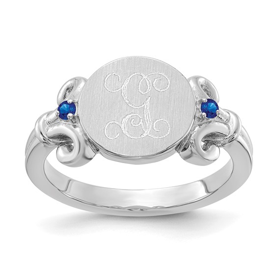 Engraved Birthstone Ring