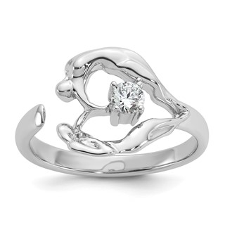 SS Open Ring CZ Size 9