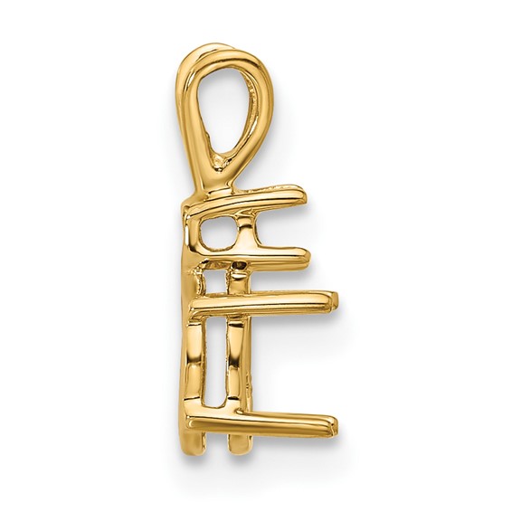 14k Diamond and 6x4mm Oval Pendant Mounting