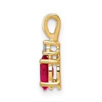 14K 6x4mm Oval Ruby and a Diamond Pendant view 2