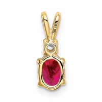 14K 6x4mm Oval Ruby and a Diamond Pendant view 4