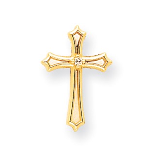 14k AA Diamond Cross Pendant