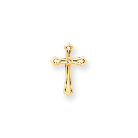 14k AA Diamond Cross Pendant